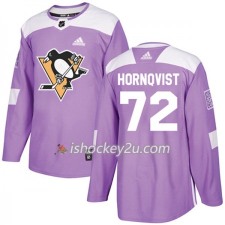 Mænd NHL Pittsburgh Penguins Trøje Patric Hornqvist 72 Adidas 2017-2018 Lilla Fights Cancer Practice Authentic